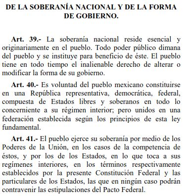 Soberanía: Artículos 39, 40 y 41
